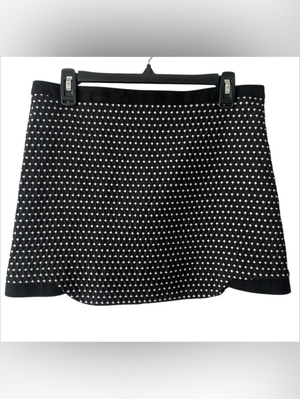 Topshop Black Mini Skirt with White Diamond Motif